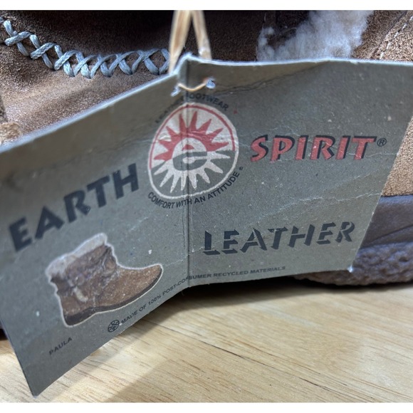 Earth Spirit Paula Women's Brown Suede Faux Fur Ankle Boots 9.5 Comfort Winter - Picture 9 of 12